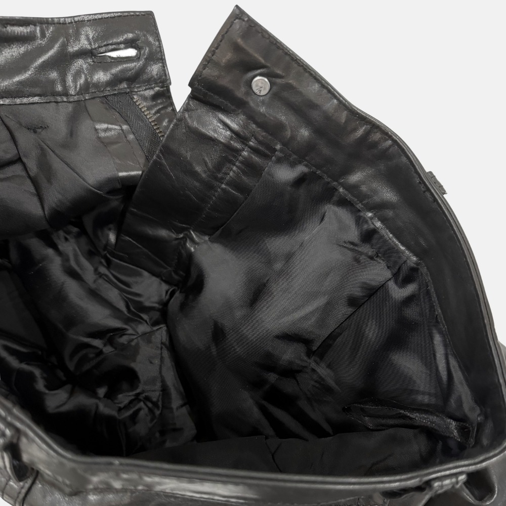 Vintage Y2K GAP Genuine Leather Bootcut Pants Black Size‎ 1 Moto Biker Grunge - Picture 7 of 10